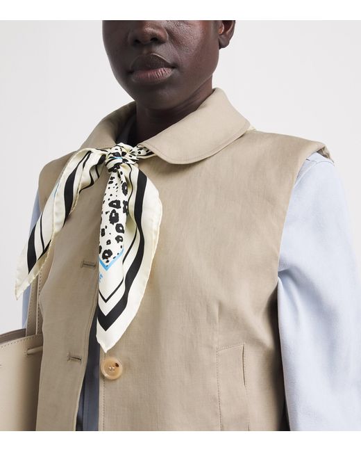 Claudie Pierlot Natural Linen-Blend Sleeveless Jacket