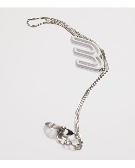Miu Miu Metallic Logo Chain Necklace