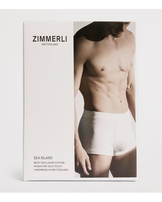 Zimmerli of Switzerland Blue Sea Island Cotton Boxer Briefs for men