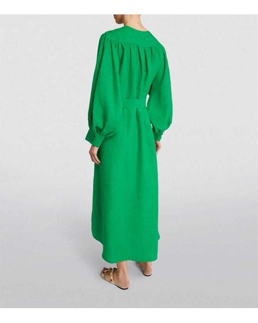 Eres Green Long-sleeve Aimee Maxi Dress