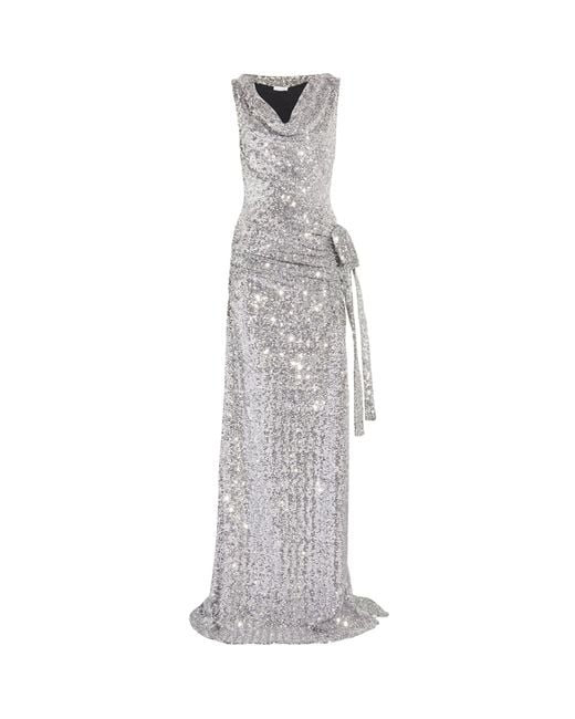 Rabanne White Sequin-embellished Gown