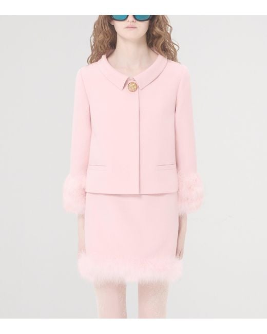 Valentino Pink Crepe Cropped Jacket