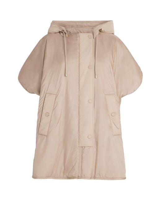 Weekend by Maxmara Reversible Padded Cape Jacket in Natural | Lyst UK