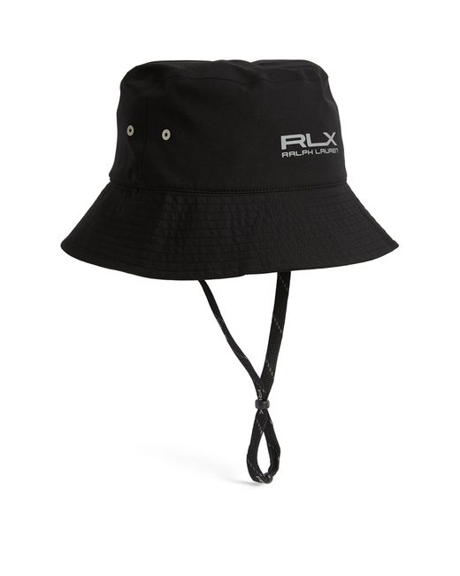 RLX Ralph Lauren Black Water-repellent Bucket Hat for men