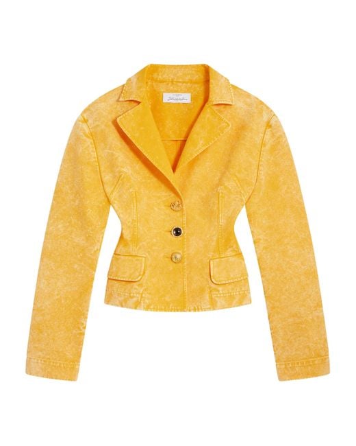 Schiaparelli Yellow Oversized Measuring Tape Jacket
