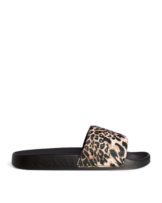 AllSaints Carmel Leopard Print Slides in Brown Lyst UK