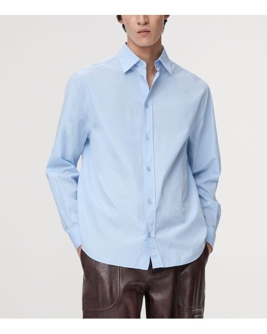 Loewe Blue Cotton-Blend Poplin Shirt for men