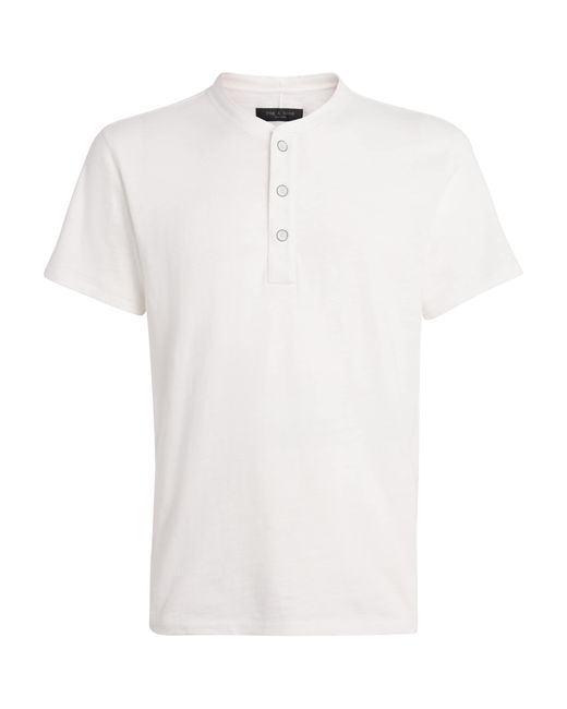 Rag & Bone White Cotton Henley Top for men