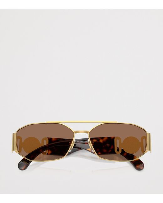 Versace Brown Metal Ve2287 Rectangle Sunglasses for men