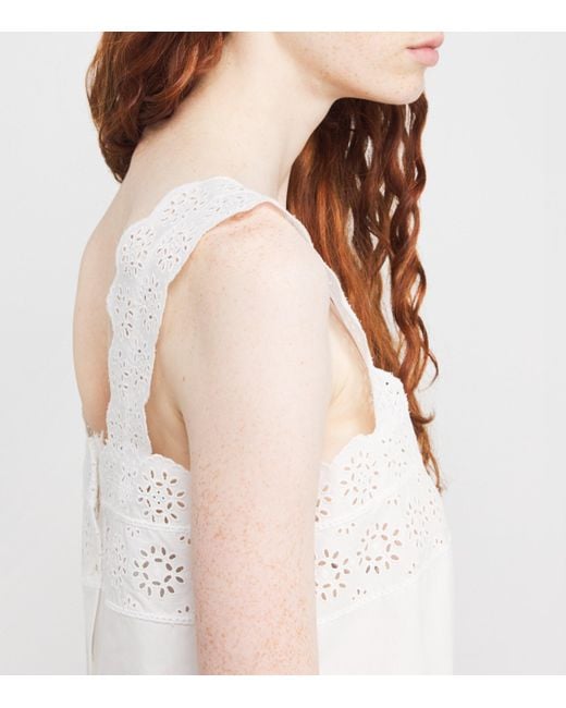 FRAME White Organic Cotton The Eyelet Tank Top