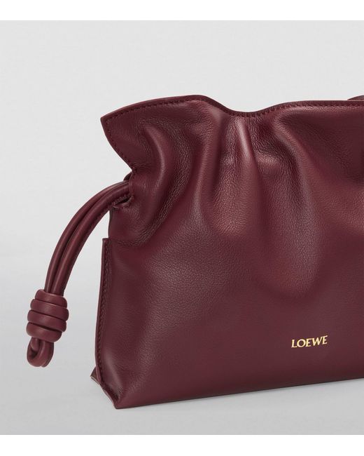 Loewe Purple Flamenco Mini Leather Clutch Bag