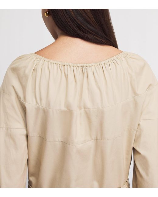 Vince Natural Cotton Belted Midi Dress