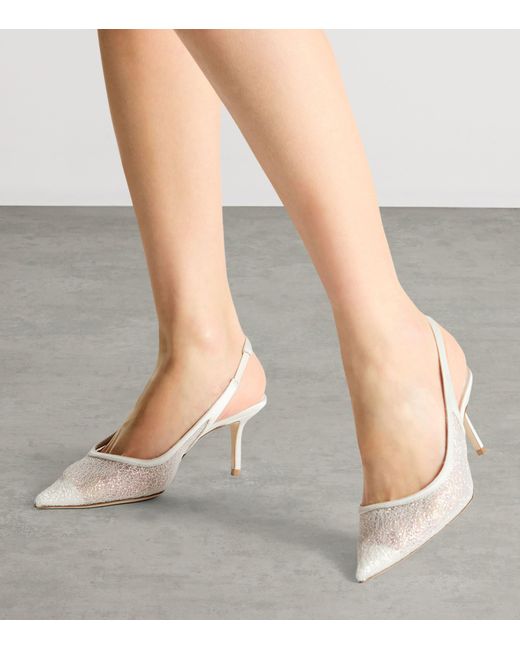 Jimmy Choo White Love 65 Slingback Heels