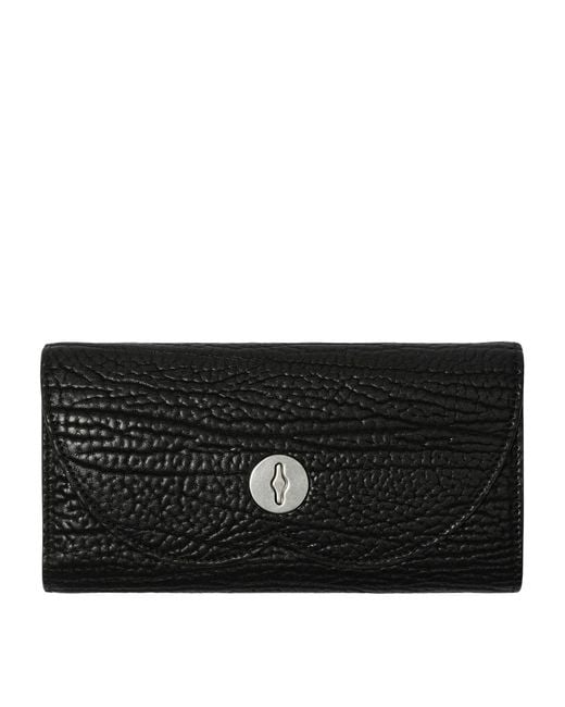 Burberry Black Leather Continental Chess Wallet