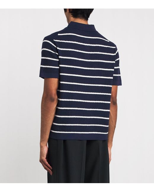 Jonathan Simkhai Blue Cotton-Silk Calum Polo Shirt for men