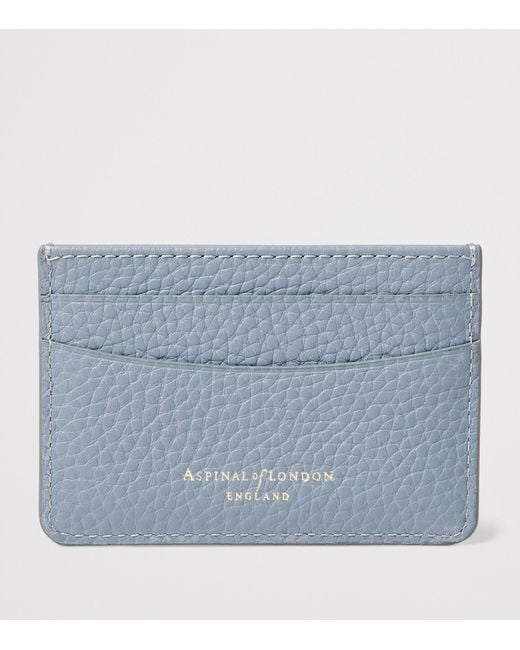 Aspinal Blue Leather Logo Card Holder