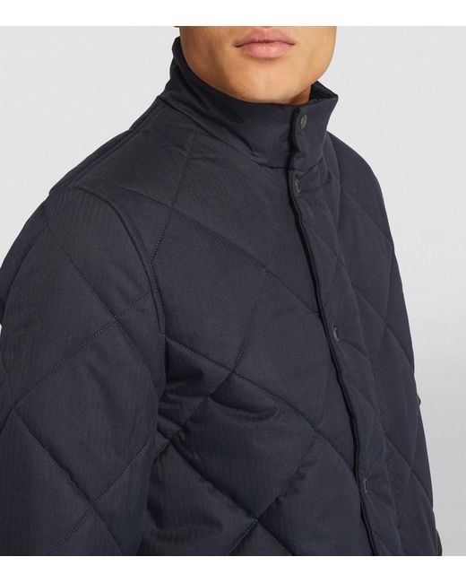 Barbour Blue Quilted Standford Chelsea Jacket for men