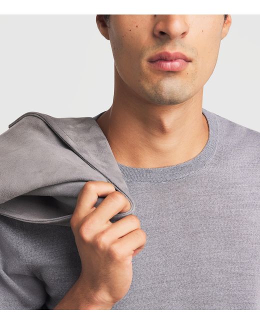 Lardini Gray Virgin Wool Knitted T-Shirt for men