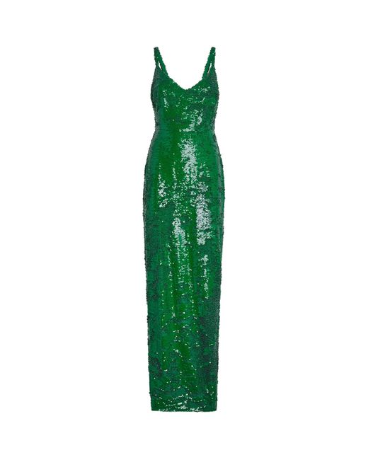 L'Agence Green Karma Sequin Maxi Dress