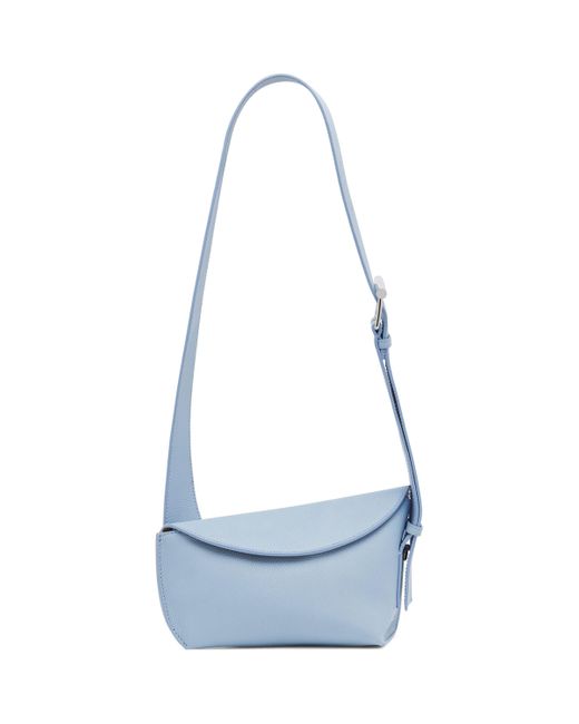 Alexander McQueen Blue Leather T-Bar Sling Cross-Body Bag
