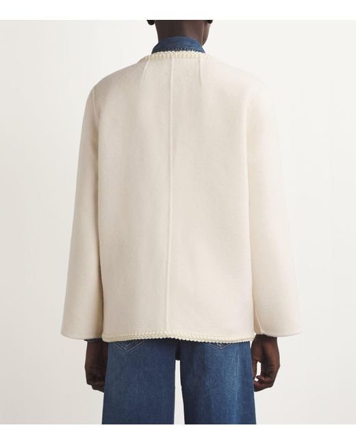 Sandro Natural Wool-Blend Tailored Coat