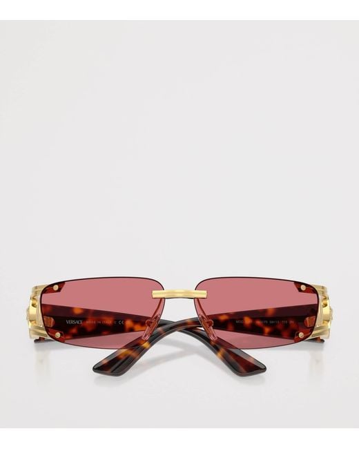 Versace Pink Metal Ve2291 Rectangle Sunglasses for men