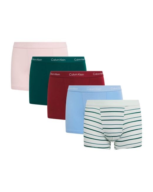 Calvin Klein Blue Stretch-Cotton Relaxed Trunks for men