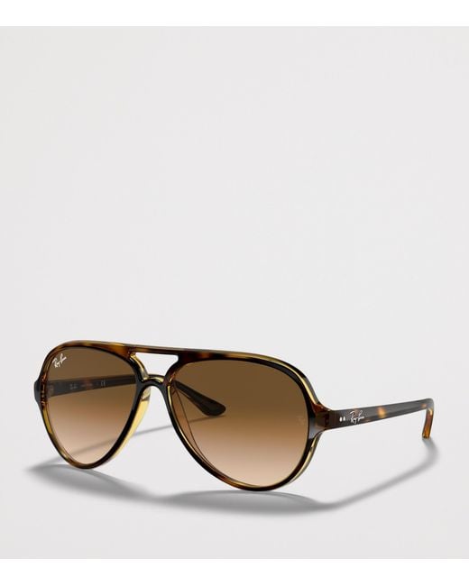 Ray-Ban Brown Tortoiseshell Cats 5000 Classic Pilot Sunglasses for men