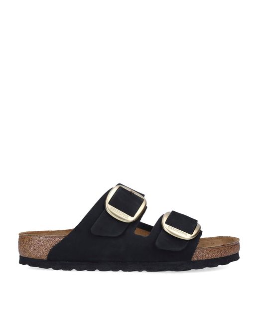 Birkenstock Black Nubuck Leather Arizona Big Buckle Sandals