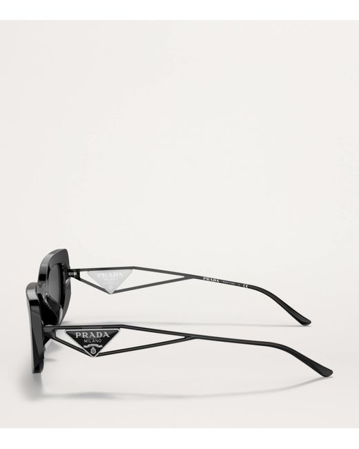 Prada Black Acetate Rectangle Pr14Ys Sunglasses