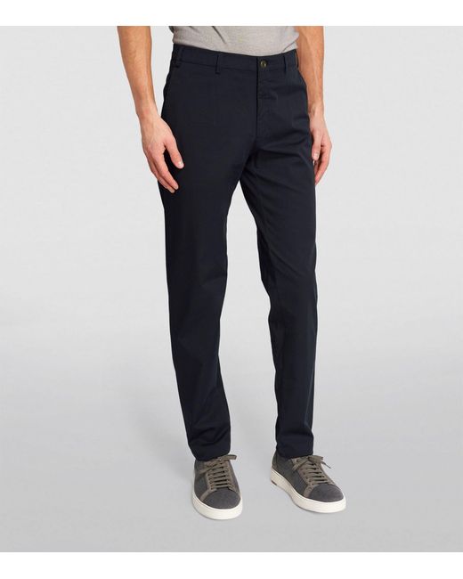 Canali Blue Stretch-cotton Chinos for men