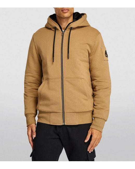 Moose Knuckles Faux Fur trim Zip up Hoodie in Brown for Men Lyst UK
