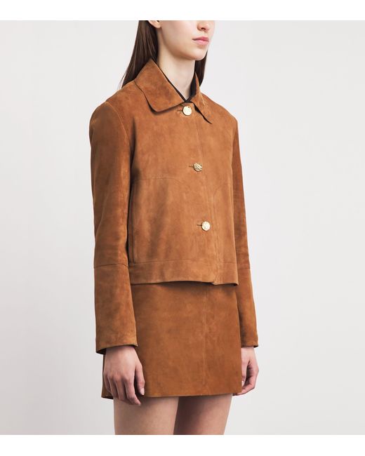 Arma Brown Lamb Suede Maeve Jacket