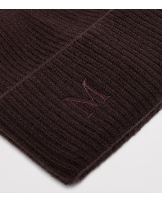 Max Mara Brown Cashmere Monogram Beanie