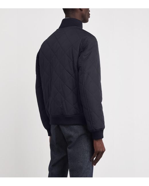 Pal Zileri Blue Reversible Bomber Jacket for men