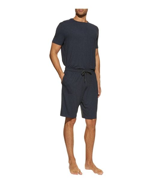 Derek Rose Blue Marlowe Lounge Shorts for men