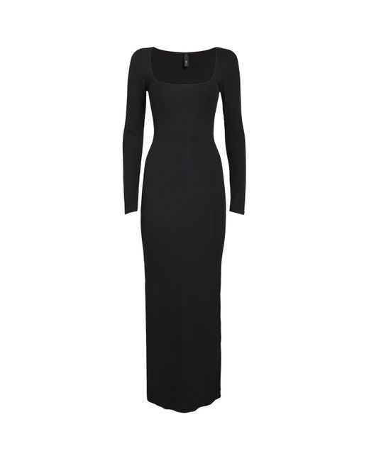 Skims Black Soft Lounge Maxi Dress
