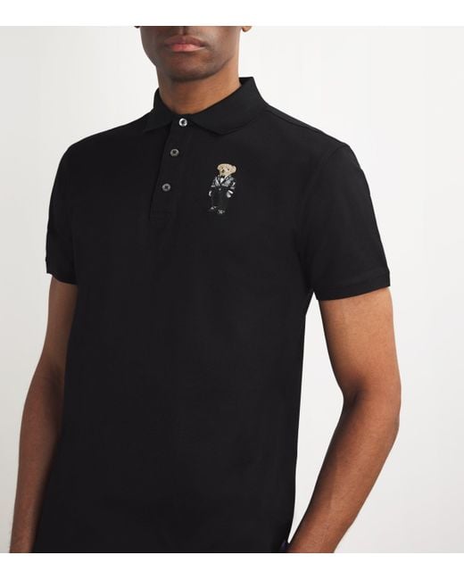 Ralph Lauren Black Polo Bear Polo Shirt for men