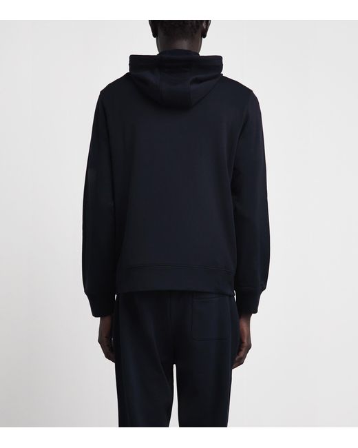 Isaia Blue Logo Zip-Up Hoodie for men