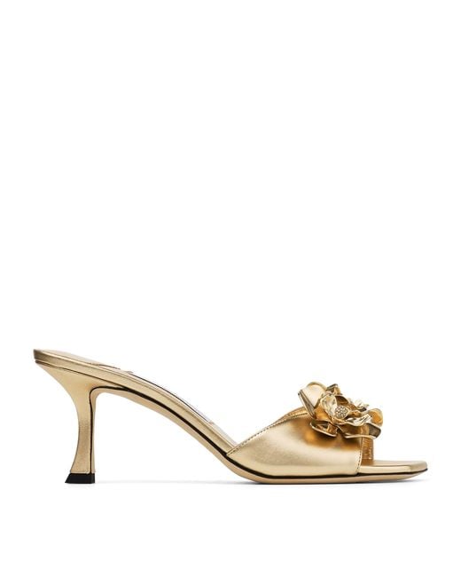 Jimmy Choo Natural Leather Skye Heeled Mules 70