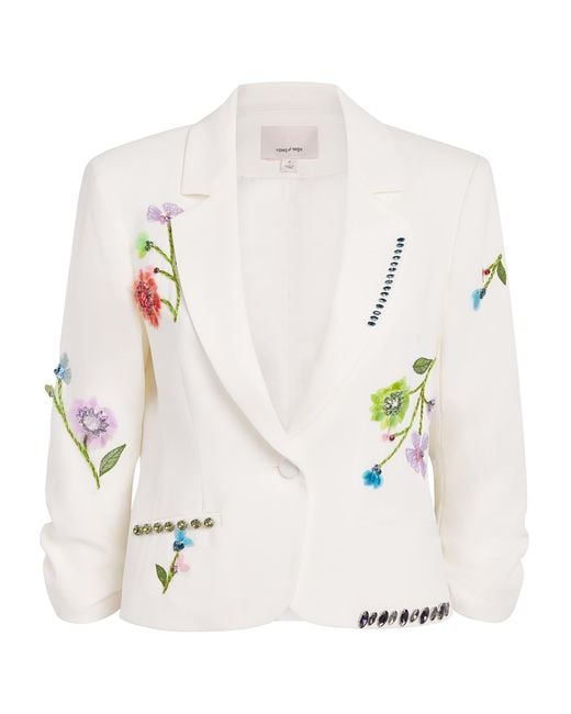 Cinq À Sept White Floral Vine Le Petit Khloe Blazer