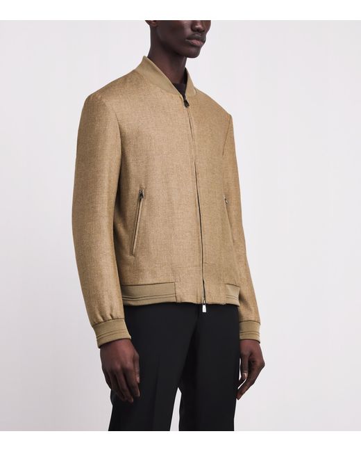 Corneliani Natural Silk-Virgin Wool Bomber Jacket for men