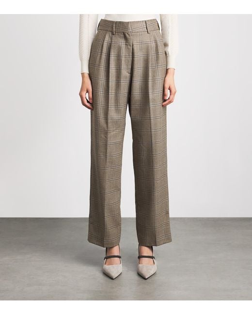 Blazé Milano Gray Virgin Wool Check Fox Tailored Trousers