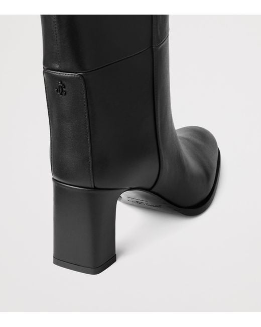 Jimmy Choo Black Caly 65 Leather Knee-High Boots