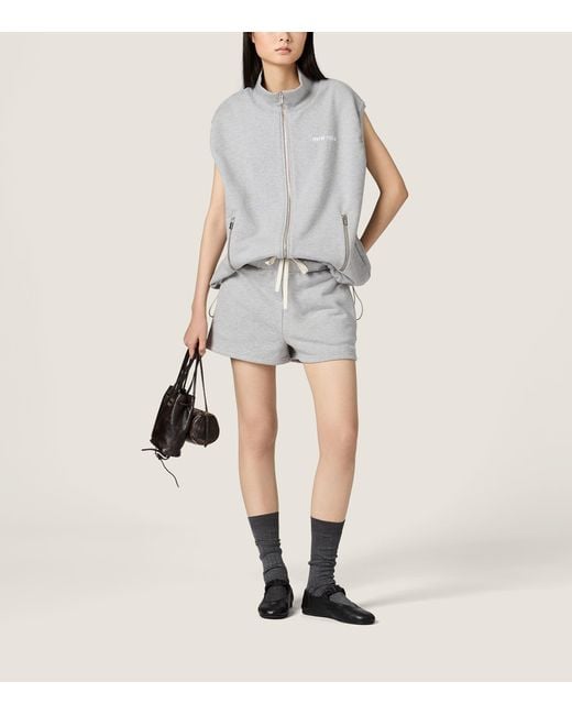Miu Miu Gray Cotton Fleece Gilet