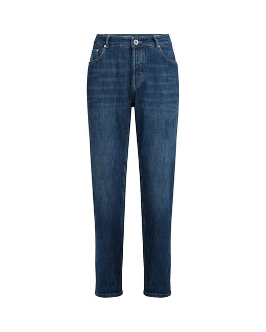 Brunello Cucinelli Blue Slim-Leg Jeans for men