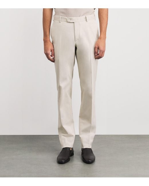 Brioni Natural Wool Tailored Trousers for men