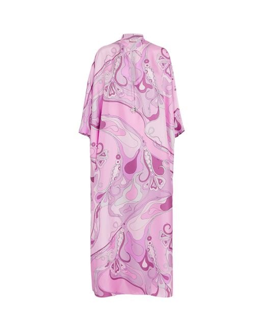 Emilio Pucci Pink Silk Orchidee Kaftan