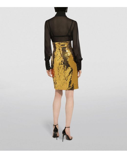 Dolce & Gabbana Metallic Sequinned Mini Skirt