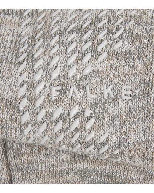 Falke Gray Cotton Grip Ankle Socks for men
